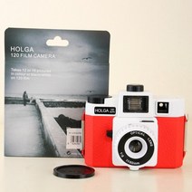 홀가 카메라 120GCFN 중형 필름 카메라 120mm 필카 로모카메라 HOLGA Film Camera, 레드 화이트