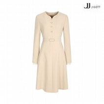 [JJ지고트(JJ JIGOTT)] (JJ지고트) 슬리브 배색 플레어 원피스 GLBA0OP3