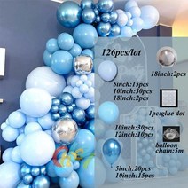 블루 마카롱 풍선 화환 아치 키트 생일 파티 장식 아이 베이비 샤워 기념일 웨딩, 01 Blue Set 02