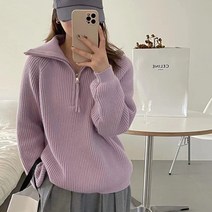 코코블랑 알뤼르 반집업 니트