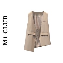 빅사이즈브이넥조끼 M1CLUB 여성 봄옷 배가리기 슬림핏 가디건 베스트 뚱뚱한 정장 코트 트렌드 2520499456