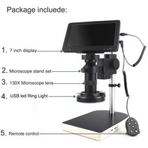 모세혈관현미경7인치 LCD HD 비디오 현미경 30x C 마운트 렌즈 전자 카메라 금속 스탠드 포함 전문 수리, DM11