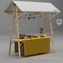 플리마켓매대 부스 나무 가판대 이동식 행사 프리마켓, 2.접이식150x60x200녹색과흰색