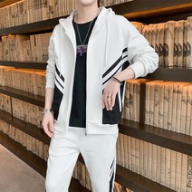 봄 트레이닝 세트 남 후드 카디건 코트 학원풍 캐주얼 루즈핏 투피스