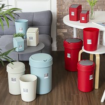 스윙 화장실 인테리어 휴지통 20L 종량제 쓰레기통, 코멕스 클린 푸쉬 휴지통 10L 레드