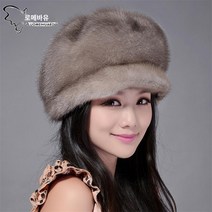 밍크모자 겨울 밍크 털 귀마개 패션 리얼 가죽 캡 모피 중절모 트렌드 중년여성모자