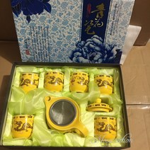 Mosairation 금룡 컵 다기 세트 찻주전자 도자기 찻주전자, 황금용 한 주전자에 여섯 잔
