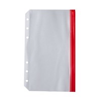 A5/A6 바인더 포켓 2 개 PVC 루스 리프 백 6 링 노트북 파우치 문서용 다채로운 지퍼 폴더, 02 red-A6-2pcs