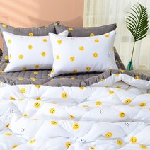 해피 부드러운 양면 차렵이불 세트 마이크로화이바 먼지없는 알러지케어 침구