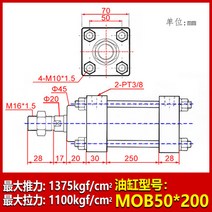 경량 실린더 터미널 압착기 슬리브 펀칭기 펌프 유압작기 펌프 실린더지름MOB(30/40/50, MOB50x200