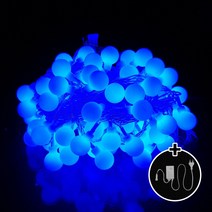 탄탄 LED 100구 AC220V 연결 크리스마스 앵두전구 (1개) + 점멸잭 (1개) 세트, 투명선/청색