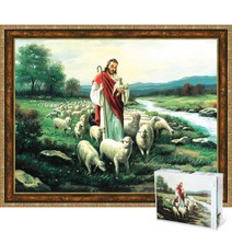 퍼즐피플 기독교 직소퍼즐 모음, 예수와 양 150피스 액자포함(엔틱골드), 150p, 없음