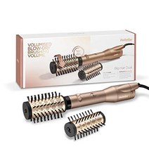 BaByliss 빅 헤어 듀얼 핫에어 회전 브러시 2개의 팁 샴페인 33.2 x 6 x 6 cm AS952E -21658, 하나의