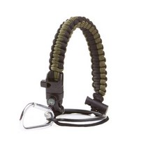 플라스크 휴대용 술병 안전 링이있는 하이드로 물병 생존을위한 paracord 핸들 carabiner 나침반은 넓은 입 병에 맞습니다 12 oz 64 oz, 나침반으로, With Compass, 1개