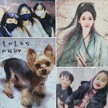 국내 사진 보석 십자수 큐빅 비즈아트 도안 액자형 주문제작 DIY 명화 어린이 아이돌, 검정-38cmx52cm