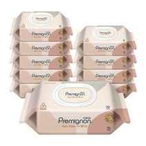 [프레미뇽]프리미엄 아기 물티슈 허니콤 캡형 70매 x 10팩