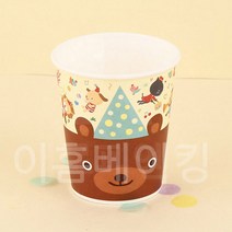 이홈베이킹 캐릭터종이컵-7온스 50개 - 곰, 단품, 단품