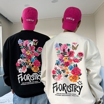 [당일발송] 꽃곰돌이 캐릭터 프린팅 오버핏 캐트릿 y2k 맨투맨