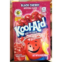Kool-Aid Black Cherry unsweetened drink mix 쿨에이드 블랙체리 드링크 믹스 0.13oz(3.6g) 6팩