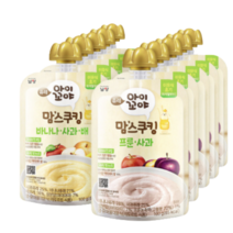 맘스쿠킹 과일퓨레 10개(바나나사과배5+프룬사과5) 6개월 이유식