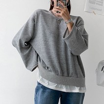 퍼니걸스 레이어드 라운드 무지 맨투맨 티셔츠 여성의류_1384