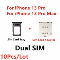 10 개/몫 원래 듀얼 Sim 카드 판독기 트레이 슬롯 홀더 커넥터 리본 플렉스 케이블 교체 부품 아이폰 13 Pro Max, 13 프로 맥스 그라파이트, 한개옵션1