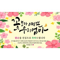 우리엄마 축하현수막(가로형), 엄마팔순