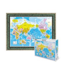 퍼즐피플 지도 퍼즐 모음 직소퍼즐, 세계지도 1000피스 액자포함(엔틱그린), 1000p