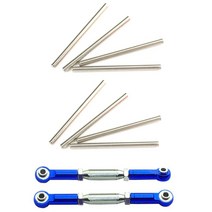 스윙 암 샤프트 144001-1276 2pcs 금속 조정 가능한 조향 링키지 서보 링크 풀로드, 하나, 실버 & 어두운 파란색
