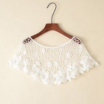 캐시미어머플러 여성 빈티지 크로셰 니트 케이프 레이스 쇼트 할로우 아웃 숄 어깨를 으채는 판초 H9