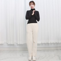 핏이이쁜 여성 골지 밴딩 와이드 팬츠