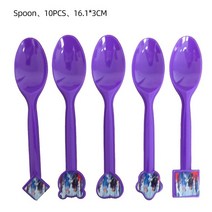SD카드케이스 메모리 카드 보관 케이스 겨울왕국 2 파티 용품 풍선 일회용 컵 접시 배너 모자 소녀용 생일, 18 spoon10pcs