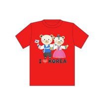 한국 2D 평면 티셔츠 태극 곰돌이 전통티셔츠 성인 아동 반팔 티셔츠 외국인 선물 기념품