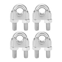 4pcs 와이어 로프 클램프 U 볼트 안장 패스너 M14 장비 밧줄 산업 가정용 텐셔너 용 헤비 듀티 와이어 로프 클램프, 하나, 은
