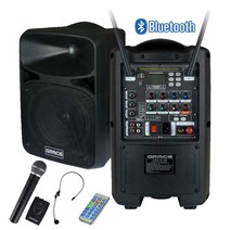 그레이스 EG-210 200W 충전식휴대용 이동형앰프 블루투스 USB SD포트 무선Mic2개 신흥몰, EG-210[핸드형+헤드셋]