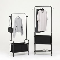 듀얼 이중 이동식행거 옷걸이스탠드 튼튼한 철제행거 원룸 자취방 쇼핑몰 매장, 화이트 선반형