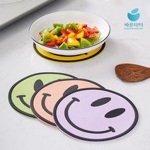 바른닥터 스마일 실리콘 냄비 받침 받침대 보호 매트, 1개, 블루