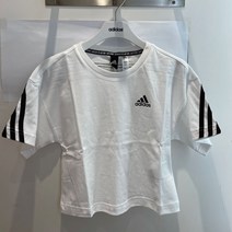 [아디다스키즈]오가닉 코튼 퓨쳐 아이콘 스포츠 3S 루즈 티 여아반팔티 아동크롭티 여자크롭티 댄스티