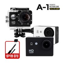 A-1 방수 고화질 Full HD액션캠 카메라 액션캠, 블랙+32g메모리