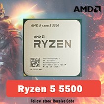 AMD Ryzen 라이젠 5 5500 R5 3.6 GHz 6 코어 12 스레드 CPU 프로세서 7NM L3 = 16M 100-000000457 소켓 AM4 팬 미