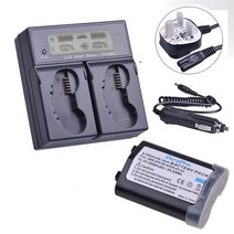 3200mAh EN-EL4 EN EL4 니콘 D3S D2Z D2H D2X F6 용 배터리 및 충전기, 03 UK Charger 1Battery