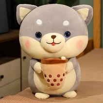 모찌바디필로우 바디필로우 모찌쿠션 동물바디필로우 바디필로우모찌 모찌베개 모찌필로우 바디필로우인형 모찌배게대형 kawaii bubble tea dog plushie toy 박제, 35cm, 회색