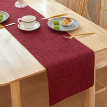 캐프마켓 린넨 감성 테이블러너 원형 사각 테이블보 식탁보, 02 레드, 2인용 30 x 160 cm