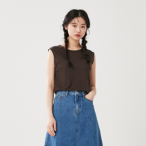 랩 여성용 린넨 슬리브리스 티셔츠 AL2CTE63