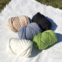 자이언트얀 도톰한 빅얀 1kg 지름2.5cm 왕모찌실 패브릭 얀 굵은실 암 핸드 니팅 루피망고실 다양한 색상 당일발송, 진그레이