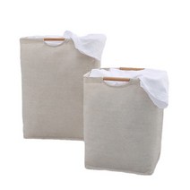 3S리빙 패브릭 빨래바구니 솔리드 다용도 세탁 바구니 빨래통 햄퍼 이동식 보관함, 솔리드베이지(대)(LD49)