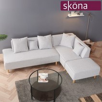 스코나 오스코 모듈 4인 패브릭 소파스툴 포함, 진그레이/코너형_좌(착석기준)