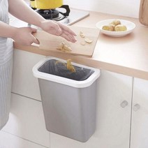 고급형 주방 걸이형 벽걸이 휴지통 슬라이드 캡 거는 다용도 쓰레기통, 베이지