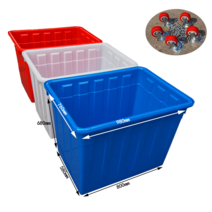 대형 플라스틱 과일 박스 포장 농산물 콘티박스 사과, 140L길이740너비535높이415블랙덮개