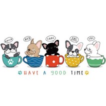 컵속의 강아지 열 전사지 티셔츠 에코백 다리미 리폼, 컵속의 강아지 전사지